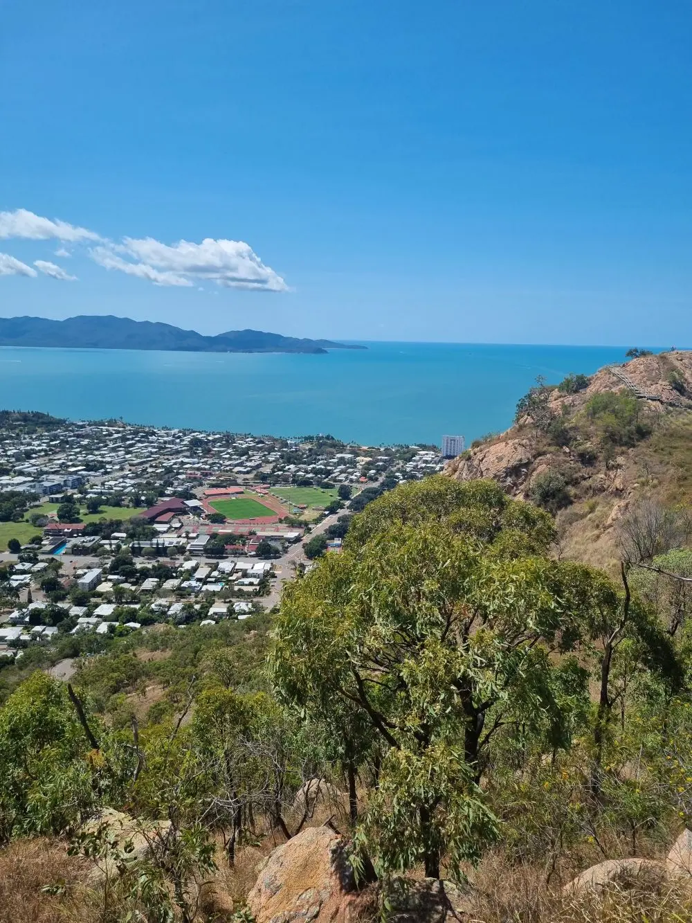 View from the Castle Hill lookout over Townsville, The Strand and Cleveland Bay — one of the city's best free experiences